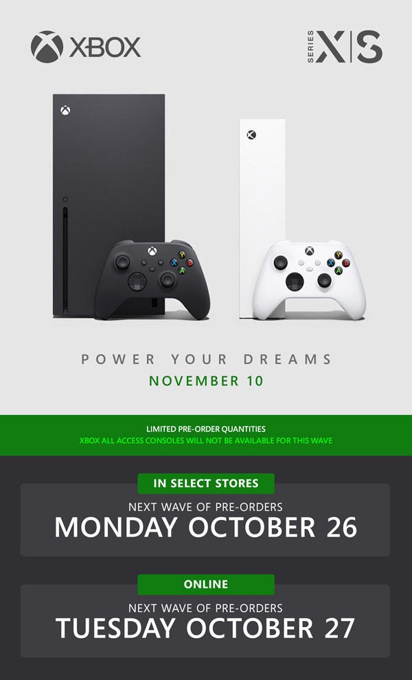 second wave of xbox series x pre orders