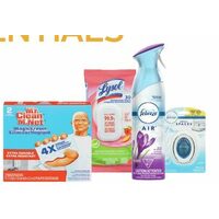 Dawn Dish Detergent, Mr. Clean Magic Erasers or Sheets or Cleaners, Lysol Disinfecting Wipes or Febreze Air Care