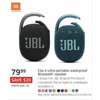 JBL Harman Clip 4 Ultra-Portable Waterproof Bluetooth Speaker