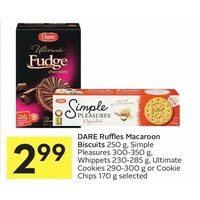 Dare Ruffles Macaroon Biscuits, Simple Pleasures, Whippets, Ultimate Cookies Or Cookie Chips