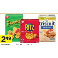 Christie Crackers Ritz, Wheat or Vegetable Thins, Cheese Nibs or Bits, Toppables or Triscuit