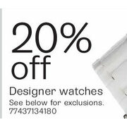 Designer Watches - 20% off