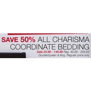 All Charisma Coordinate Bedding - From $24.99 (50% off)