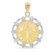 10K Two-Tone Gold Baptism Charm - $47.99