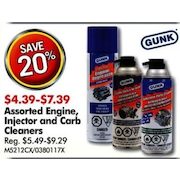 Gunk Engine, Injector and Carb Cleaners - $4.39-$7.39 (20% off)