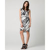 Patchwork Print Ponte Faux Wrap Dress - $69.99 (22% off)