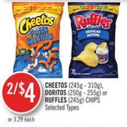 Cheetos, Doritos or Ruffles Chips - 2/$4.00