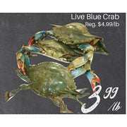 Live Blue Crab - $3.99/lb