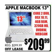 Apple Macbook 13" - $209.99