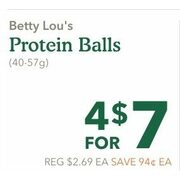 Betty Lou's Protein Balls - 4/$7.00 ($0.94 off)