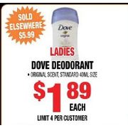 Ladies Dove Deodorant - $1.89