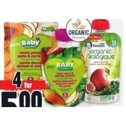 Gerber or Baby Gourmet Organic Baby Puree - 4/$5.00