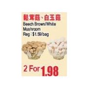 Beech Brown/White Mushrooms  - 2/$1.98