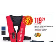 Bass Pro Shops Auto/Manual 33 Inflatable Life Vest - $119.99 ($30.00 off)