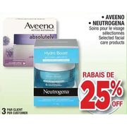 Aveeno, Neutrogena Facial Care Products - 25% off
