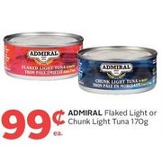 Admiral Flaked Light Or Chunk Light Tuna - $0.99