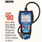 Innova 3030 OBD2 Diagnostic Tool/Code Reader - $79.99 ($80.00 off)