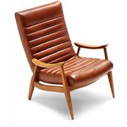 Dwellstudio Hans Mid-Century Leather Accent Chair In Tan - $1169.00