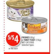 Friskies or Fancy Feast Wet Cat Food - 5/$4.00