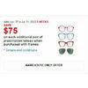 Additional Pair of Prescription Lenses When Purchased With Frames - $75.00 off
