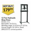 12 Ton Hydraulic Shop Press - $179.99