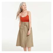 Utility Linen-blend Wrap Skirt In Jf Khaki Brown - $28.94 ($10.06 Off)