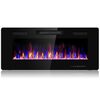 Costway 42" Electric Fireplace Recessed Ultra Thin Wall Mounted Heater Multicolor Flame