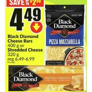 Black Diamond Cheese Bars or Shredded Cheese - $4.49 (Up to $2.50 off)