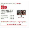 LG Ultragear 32 In. Monitor 32GN63T - $299.99 ($80.00 off)
