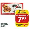 Giant Value Beef Burgers - $7.97