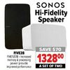 Sonos Hi-Fidelity Speaker ` - $1328.00 ($70.00 off)